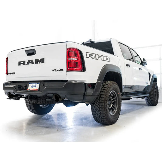 AWE Tuning 2025+ RAM 1500 RHO 3.0 I6 TT 0FG Dual Rear Exit Catback Exhaust - Diamond Black Tips