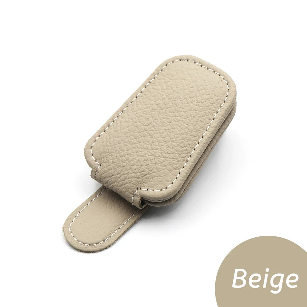 Multifunction Car Sun Visor Glasses Clip Leather Eyeglasses Clip Automobile Sunglasses Holder Card Case Auto Interior Accessorie