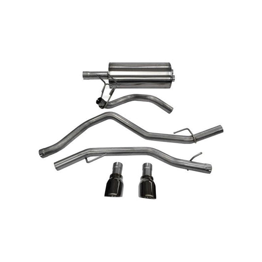 Corsa 09-14 Dodge Ram 1500 4.7L/5.7L V8 Quad/Crew Cab/Short Bed Black Dual Rear Exit Cat-Back Exhaus